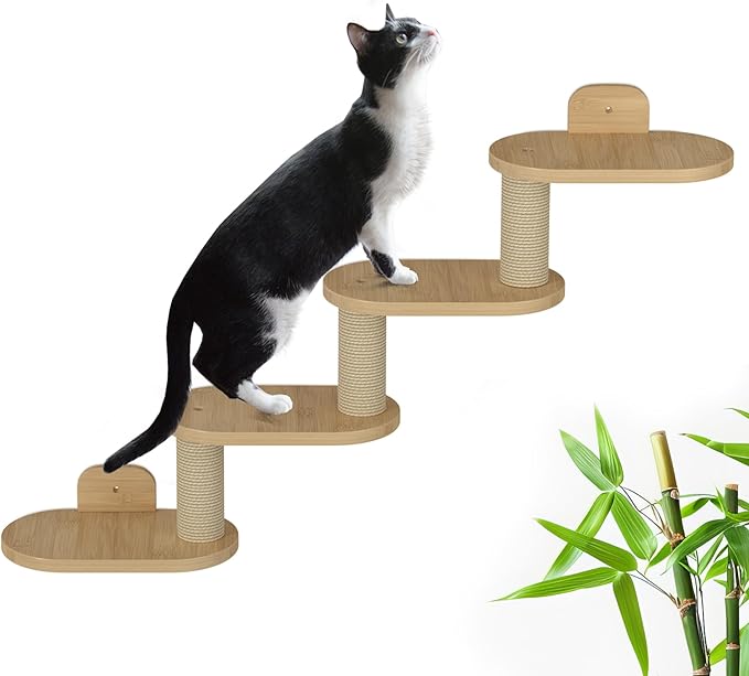 Cat Wall Shelves Furniture for Climbing - Cat House Wall Mounted - Indoor Wooden Floating Cat Furniture - Different Models Including Shelves, Perches, Hammock, Bed, Bridges, Walkways