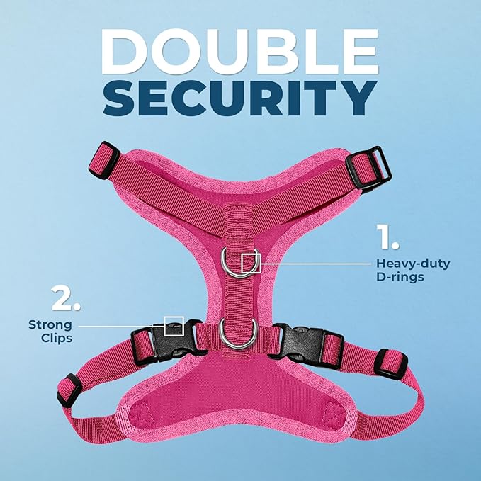 Voyager Step-in Lock Pet Harness - All Weather Mesh, Adjustable Step in Harness for Cats and Dogs by Best Pet Supplies - Fuchsia, M