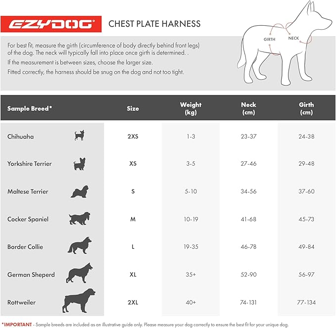 EzyDog Premium Chest Plate Custom Fit Reflective No-Pull Padded Comfort Dog Harness - Perfect for Training, Walking, and Control - Includes Car Restraint Attachment (Medium, Corduroy)