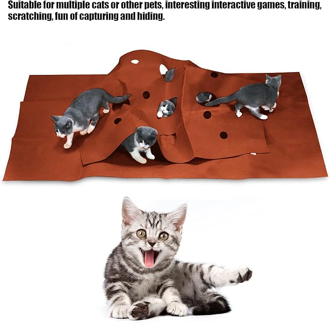 Pet Playing Mat, Cat Activity Play Mat, Cat Dog Breathable Activity Interactive Pad Bite Resistant Pad Pet Rug Training Mat