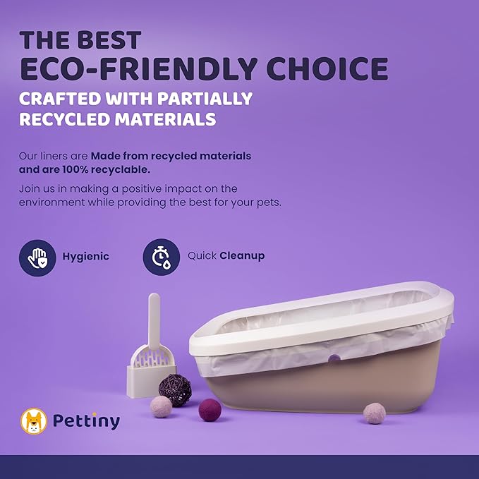 20 Jumbo Litter Box Liners with Drawstrings - Scratch Resistant Cat Litter Bags for the Biggest Litter Pan