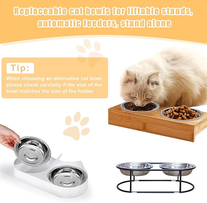 12 PCS Cat Bowls Whisker Friendly, Shallow Wide Flat Cat Food Bowls Stainless Steel,Metal Cat Dishes Whisker Fatigue Relief,Replacement Basic Cat Plates for Elevated Stand,Dishwasher Safe…