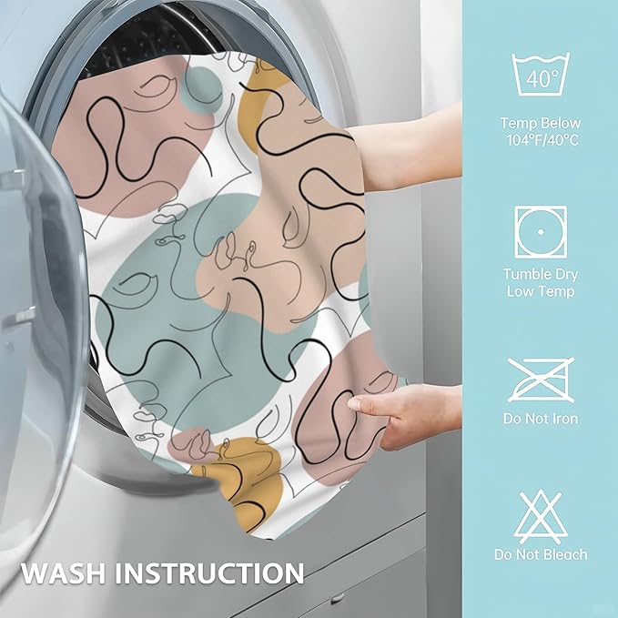 2 Pack Hand Bath Towel,Modern Abstract Line Art Fingertip Towel Bathtub Decorative Bath Towel Bathroom Kitchen Towel Set Highly Absorbent SPA Gym Towels 14x28 Inch