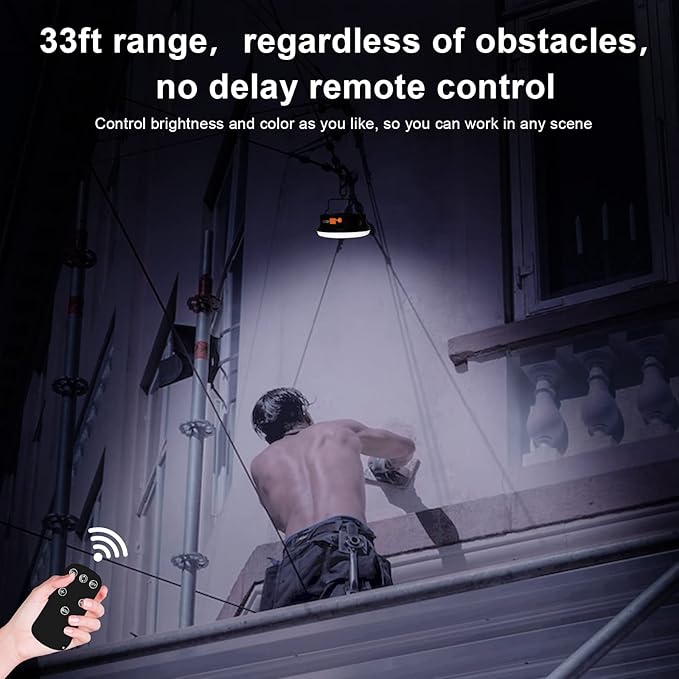 10000mAh 30W Rechargeable Camping Light with Remote 2500LM 2700/4000/6500K LED Camping Lantern Portable Camping Light IP65 Waterproof Tent Light Power Failure Emergency Survival Kits