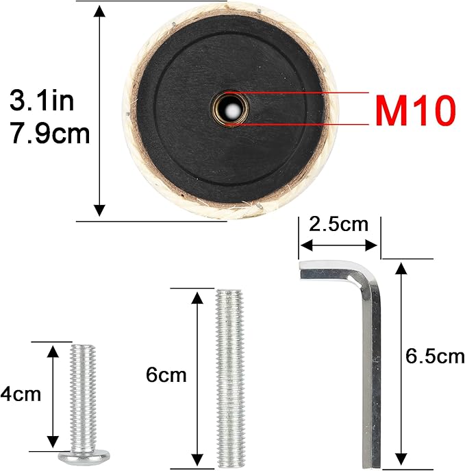 4 Pcs 3.1in 7.9cm Diameter Cat Scratching Post Replacement Sisal Pole with Screws and Bolts and Wrench for Cat Tree Condo (35cm/13.78in, M10)