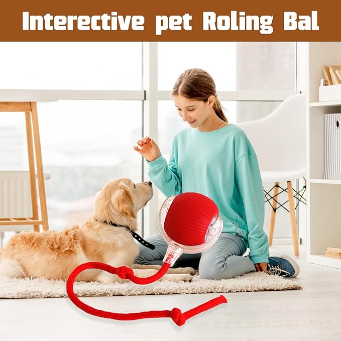 3PC Interactive Dog Toys,Interactive Dog Ball Electric Dog Ball Toy Rollie Pet Cat Toy Interactive Rolling Ball Cat Toy 360° Automatic Rolling Toy Ball for Dog/Cat (Red+Green+Grey)