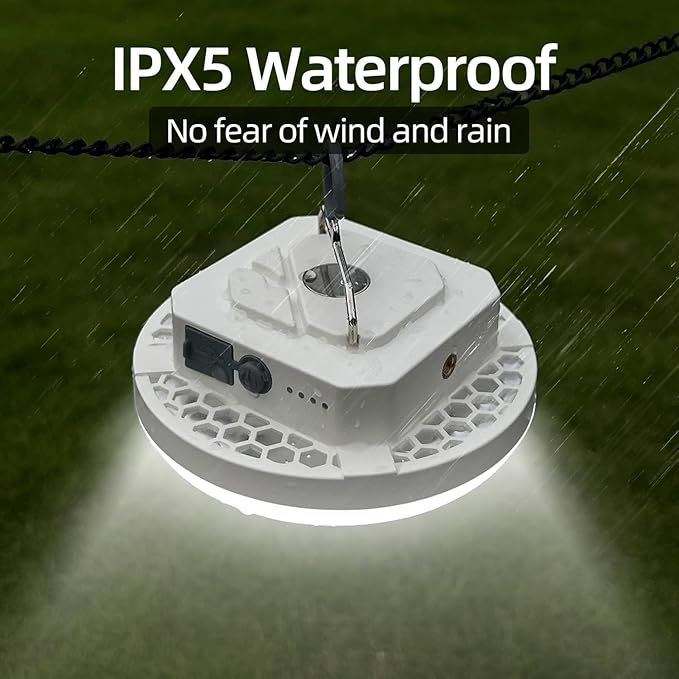 10000mAh Rechargeable Hanging Tent Light with Magnet, 30W 4000LM LED 3 Color Lighting Modes (Remote) Power Bank Camping Lantern, Portable IPX5 Waterproof LED Flashlight for Emergency & Gift