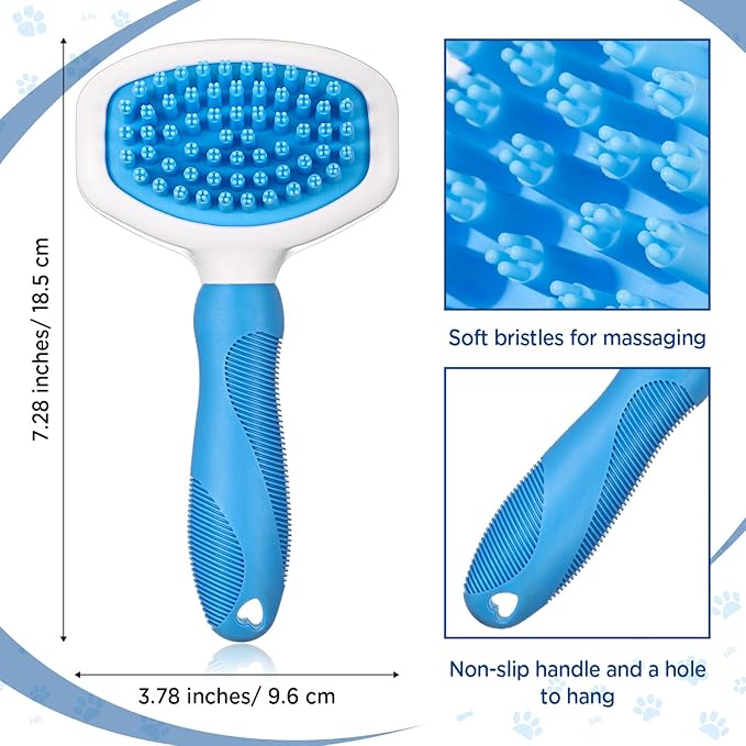 Baderke 3 Pcs Cat Tongue Comb Silicone Cat Comb Dog Brush Kit Cute Cartoon Cat Brushes Soft Self Cleaning Massage Removes Fur Reducing Hairballs for Cats Dogs