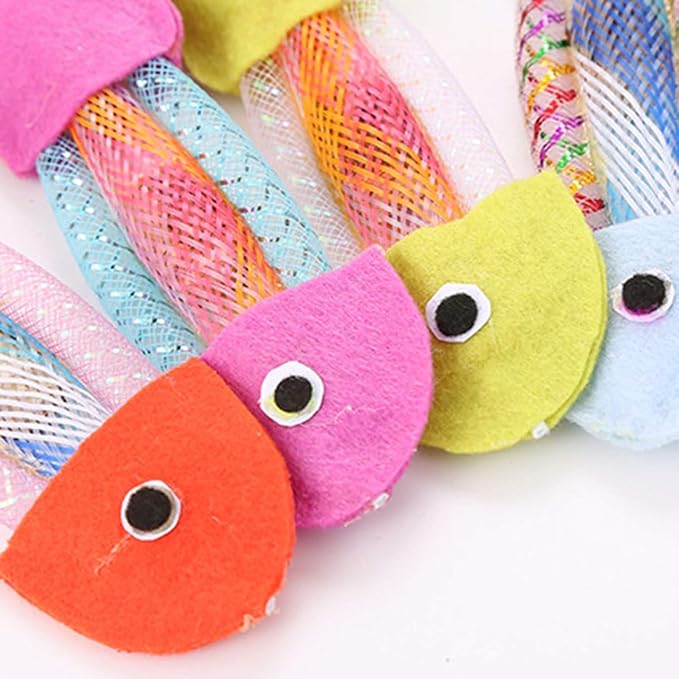 1Pc Yellow Cartoon Fish Hose Spring Bouncing Cat Toy Boredom Relieve Pet Cat Mice and Animals Toys