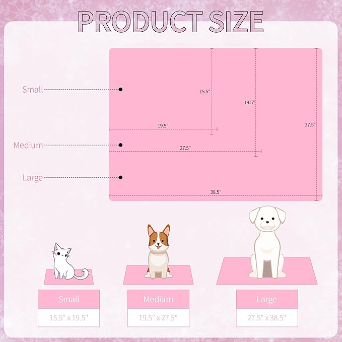 NACOCO Pet Cooling Mat Cat Dog Cushion Pad Summer Cool Down Comfortable Soft for Pets and Adults (L, Pink)