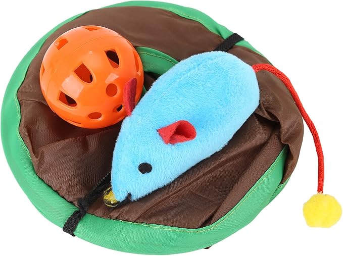 Alnicov 9 Mouse Hole Cat Interactive Toys,Polyester Cat Intelligence Toys Training Toys Cat Accessories Easy to Set Up Cat Supplies