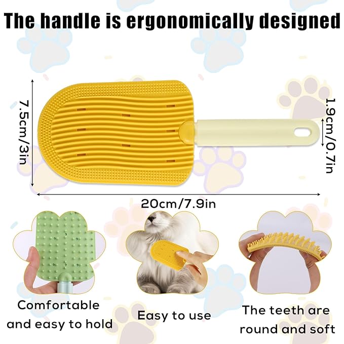 2 Pcs Cat Tongue Combs, Cat Hair Brush Cat Tongue Licking Hair Comb Cat Double Sided Brush Pet Massage Comb for Indoor Long Haired Kitten Fur Grooming & Shedding Easily Removes Fur Reducing Hairballs