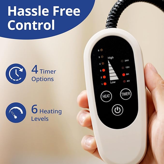 NICREW Large Dog Heating Pad, 35.4" x 23.6" Temperature Adjustable Heated Dog Bed with Auto Shut Off Timer, Indoor Pet Heated Bed Mat for Cats and Dogs