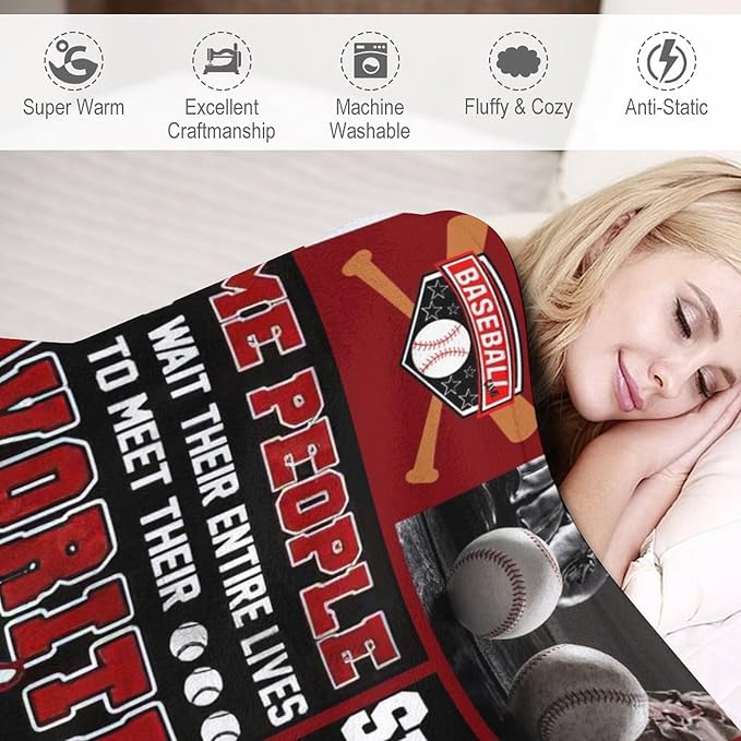 Baseball Gifts for Girls & Boys - Soft, Warm Fleece Plush Blankets for Bed & Sofa - 50"x60"