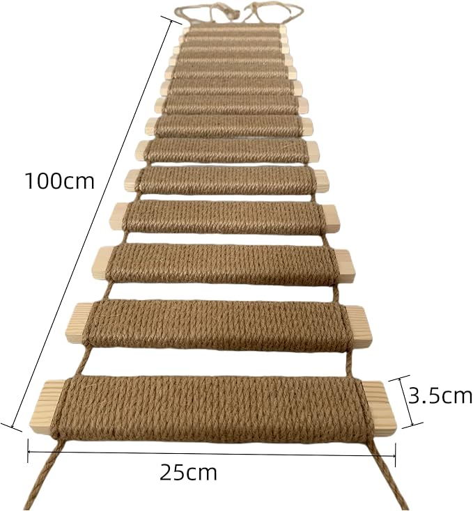 Cat Climbing Frame Bridge Use for Cat Cage Sisal Rope Cat Ladder Pet Furniture Cat Step Scratcher Post Kitten Toys Cat Tree Tower Cat Bridge