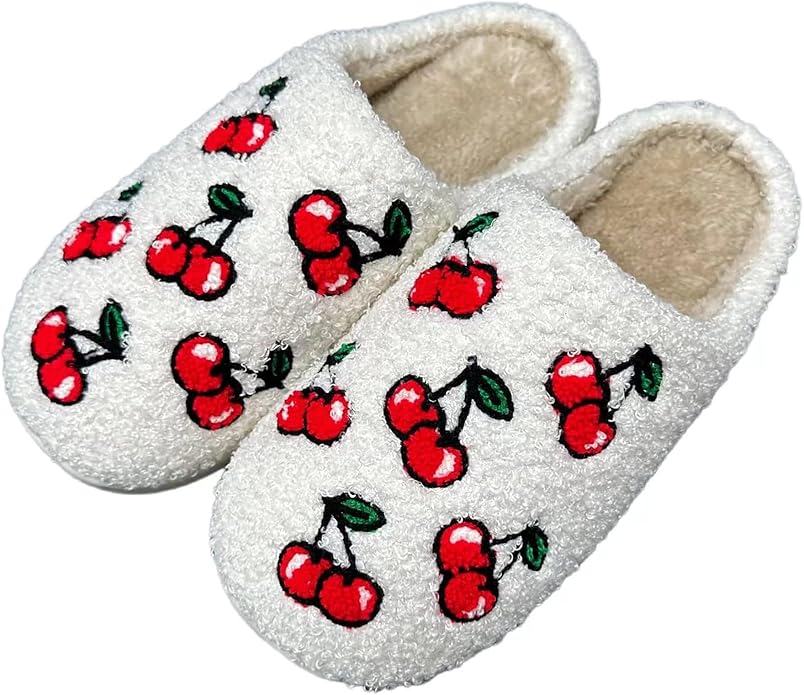 Animal Pattern Slippers - Hello Cat, Bear, Moose & Love Designs - Comfy Memory Foam Plush Cloud Slippers for Couples & Indoor Home