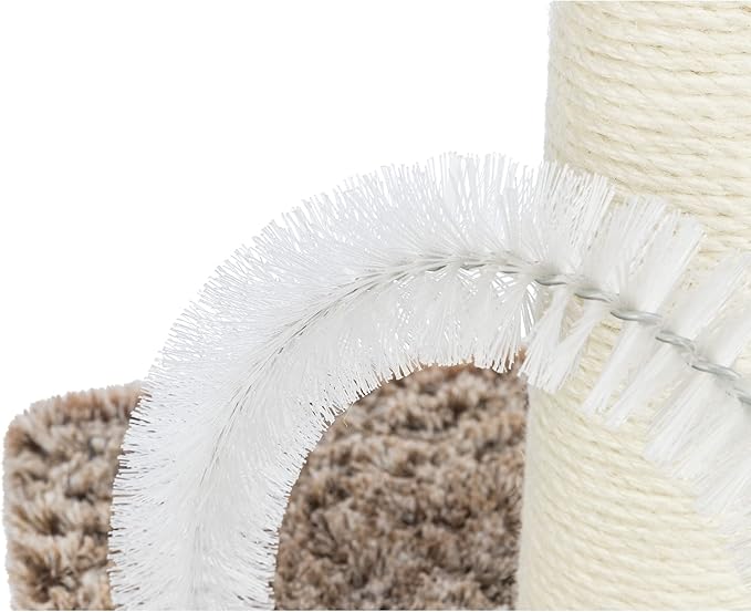 TRIXIE Lola Scratching Post with Grooming Brush, Durable Sisal, 24-in Tall, Brown