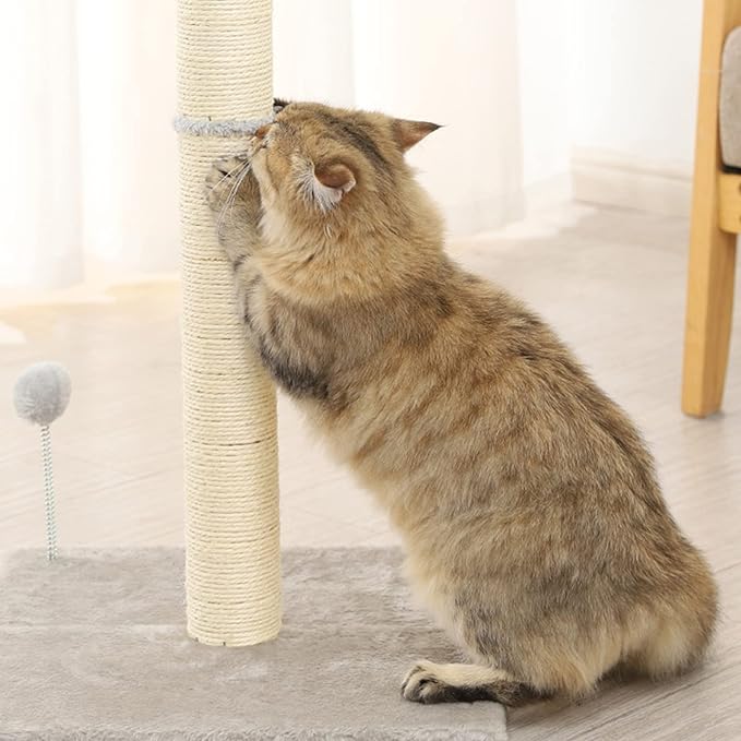 15" Cat Scratching Replacement Posts Natural Sisal Scratcher Post for Cats Cube Tower Kittens Scratch Pole Perch Interactive Toys Furniture Accessories Deterrent Tree 2 Pack Include M8 Screws White