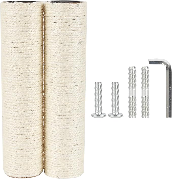 7.4cm 2.91in Diameter Cat Tree Scratching Post Replacement Sisal Pole Parts for Cat Tower (M10, 11.81in/30cm)