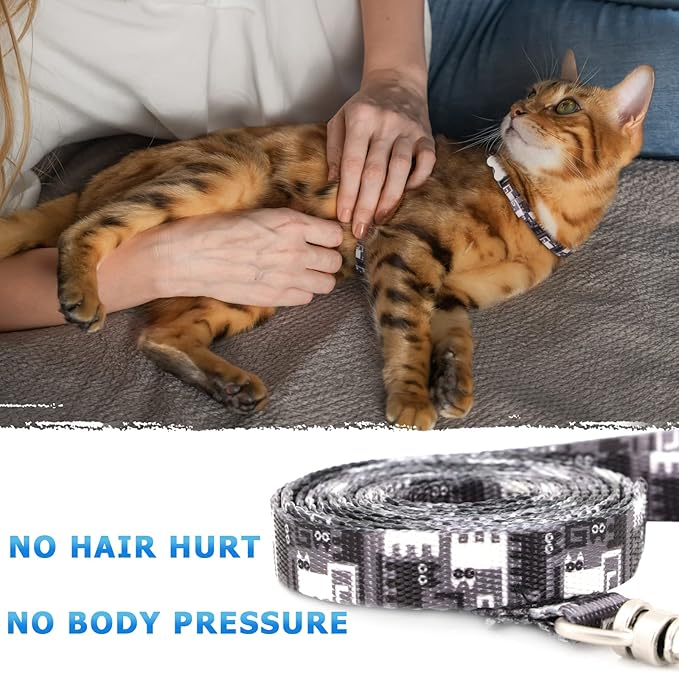 Supet Cat Harness and Leash Escape Proof, Adjustable Cat Leash and Harness Set for Walking, Lightweight Cat Harness for Large Small Kittens