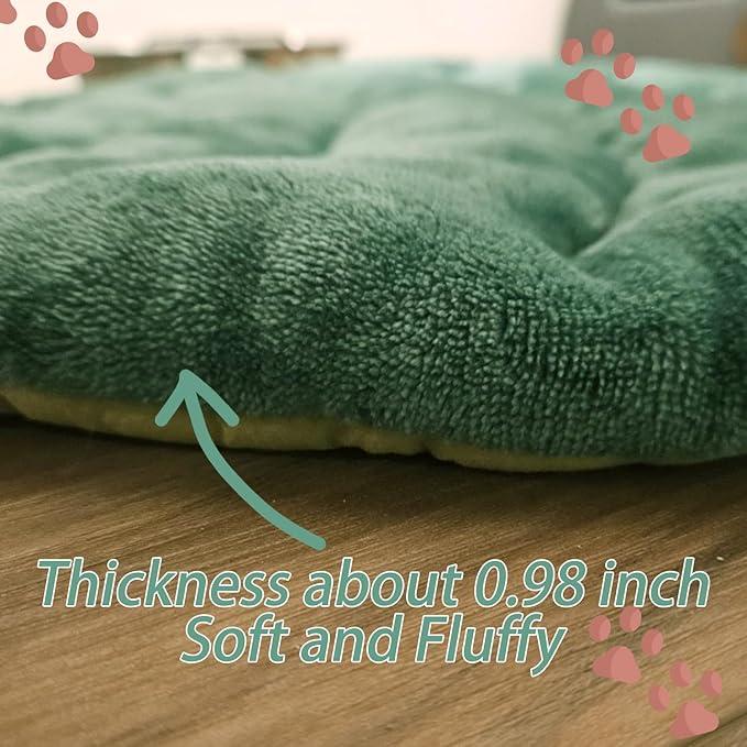 Leaf Shaped Self-Warming Cat Bed Mat – 26"x20" Cotton Pet Pad, Cat Blanket for Indoor Cats, Cat Lick Mat, Cat Heating Pad, Soft Kitten Cushion & Puppy Mattress (Green)