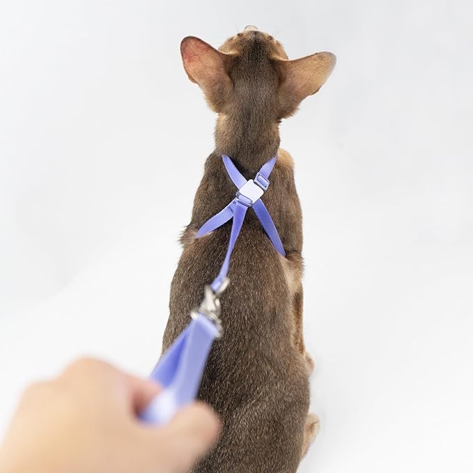 Cat Harness and Leash Set - U.S. IDA Bronze Awarding Design, Escape Proof and Anti-Chocking, for Walking and Training, Lighweight for Kitten and Small Large Cat and Puppy(Linen)