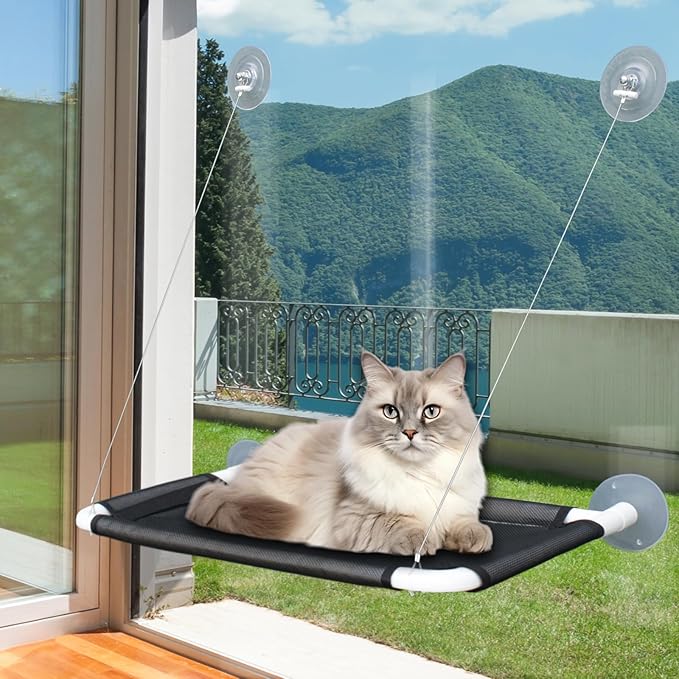 Cat Window Perch,Cat Window Hammock for Indoor Cats,Easy to Adjust Suction Cup Cat Bed for Window,Cat Shelf Cat Couch for Large Cats
