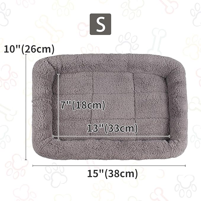 lesypet Cat Beds for Indoor Cats, 15" x 10" Small Cat Bed Curl Sleep Plush Cushion with Pillow, Non-Slip Bottom Washable Mat for Small Pet Puppy Rabbit, Small
