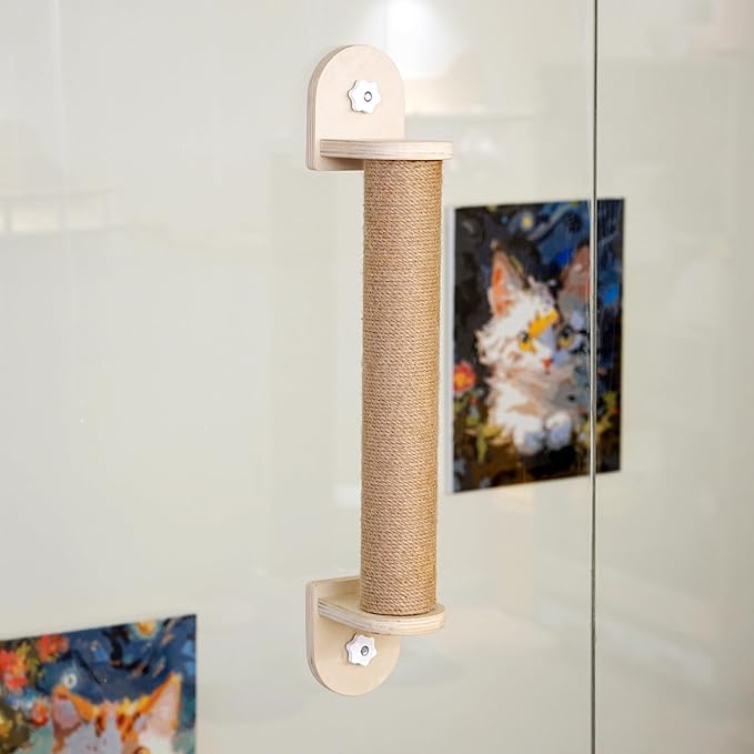 PETKARAY Window Scratching Post, Cat Window Perch Climber, Window Mount 23.5" Cat Scratching Post with Suction Cups