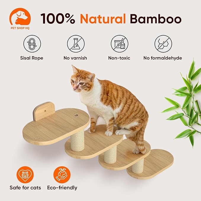 Cat Wall Shelves Furniture for Climbing - Cat House Wall Mounted - Indoor Wooden Floating Cat Furniture - Different Models Including Shelves, Perches, Hammock, Bed, Bridges, Walkways
