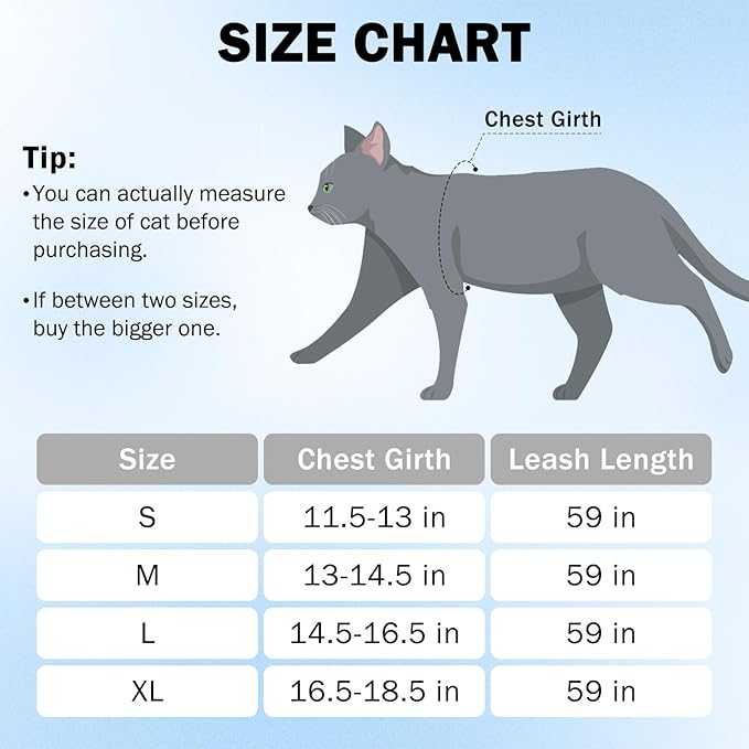 SCENEREAL Cat Harness and Leash Set Escape Proof, Adjustable Soft Air Mesh Kitten Harnesses for Girls Boys Small Medium Big Cats, Reflective Light Travel Pet Walking Vest for Puppy Rabbit, Black XL