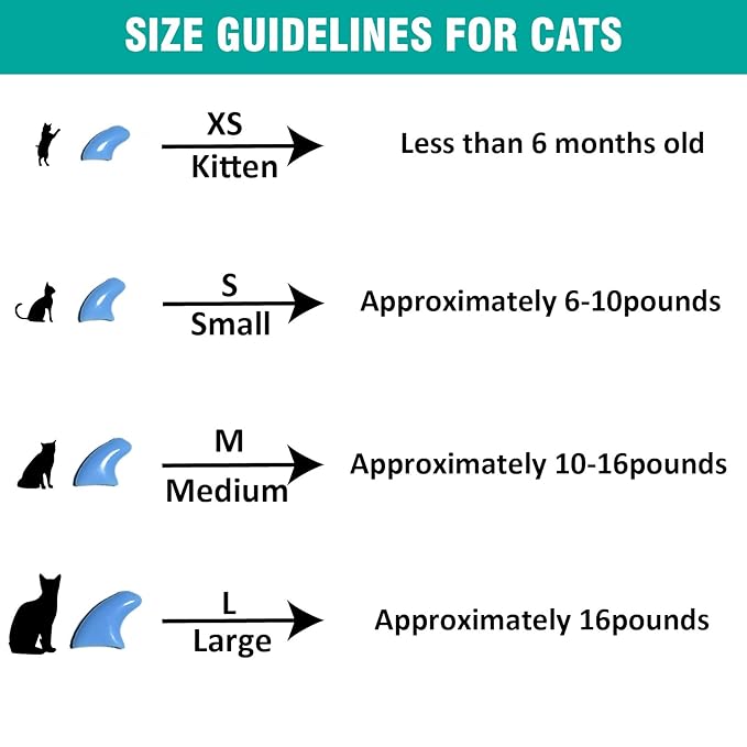 100 pcs Cat Nail Caps | Cat Claw Covers with Adhesives and Applicators | 5X Different Glitter Colors (M)