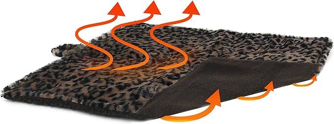 WALOO Pets Self Heating Thermal Cat Mat & Napping Pad (Leopard Brown)