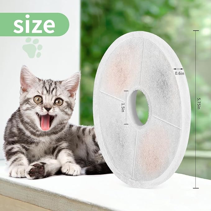 8 Pack Cat Water Fountain Replacement Filters Fit for 3L Flower Water Dispenser Automatic Pet Dog Cat Fountain Filter