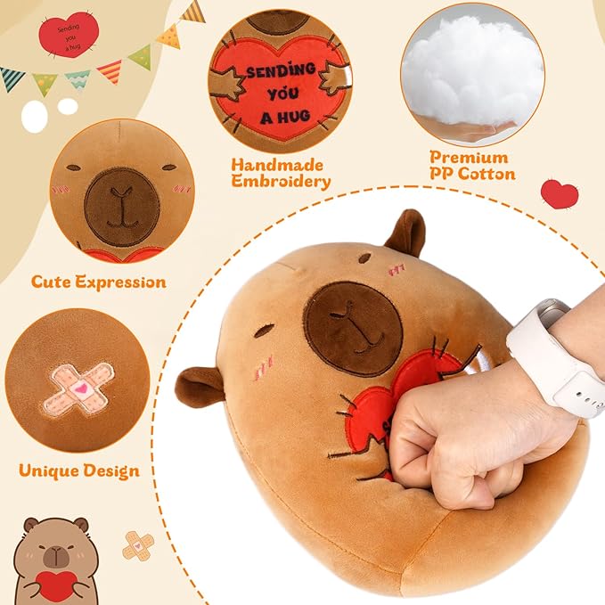 8 Inch Capybara Plush Stuffed Animal - Ultra Soft Hugging Capybara Plushie, Cute Get Well Soon Gift for Women, Men, Kids and Adults - Perfect Comfort Gift for Hospital, Recovery & Tough Times