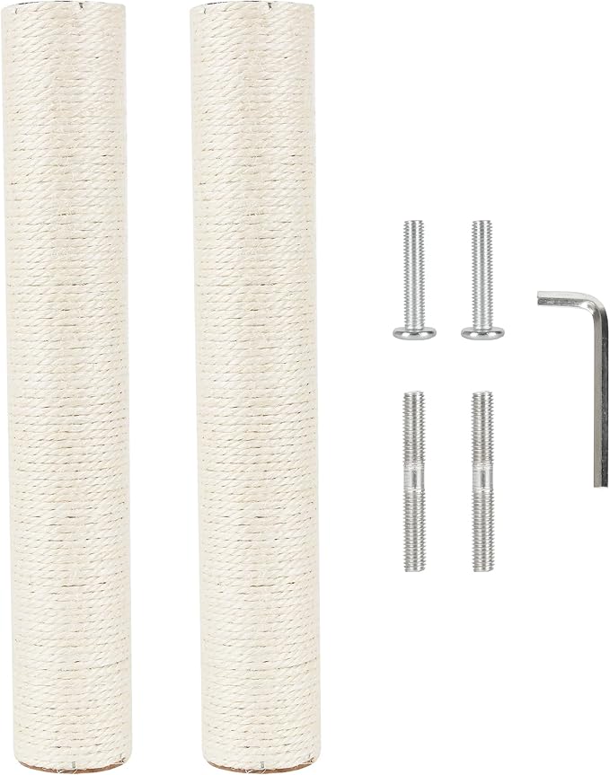 2.9in 7.4cm Diameter Cat Scratching Post Replacement Sisal Pole Parts for Cat Tree (M8, 45cm/17.7in)