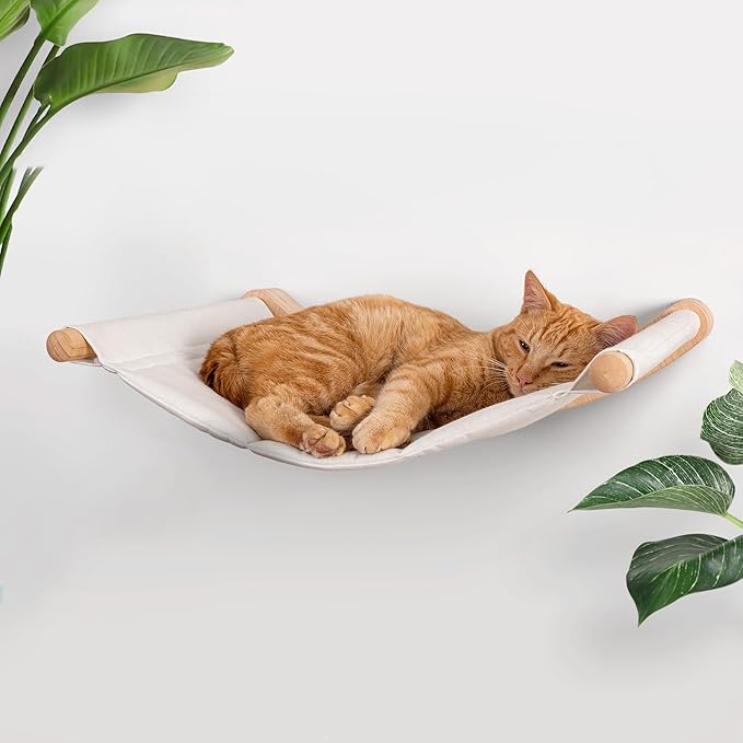 7 Ruby Road Wall Mounted Cat Wall Hammock for Indoor Cats - Comfy Cat Wall Bed for Large Cats and Kitty - Sturdy Cat Perch Shelf for Cat Room or Addition to Cat Wall Furniture