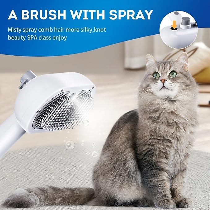 3 in 1 Cat Steam Brush,Pet Spray Hair Removal Comb for Shedding & Grooming, Water Brush for Cats Dogs Small Animals Long Short Haired with One-Click Release Button