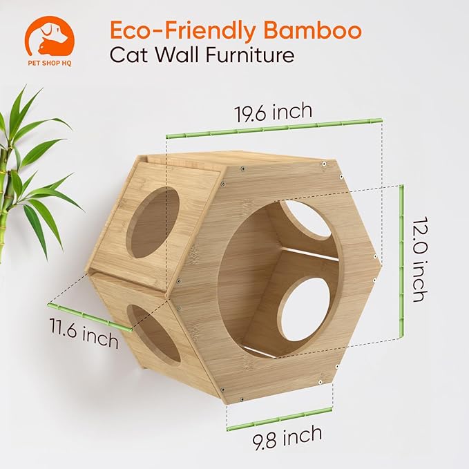 Cat Wall Shelves Furniture for Climbing - Cat House Wall Mounted - Indoor Wooden Floating Cat Furniture - Different Models Including Shelves, Perches, Hammock, Bed, Bridges, Walkways