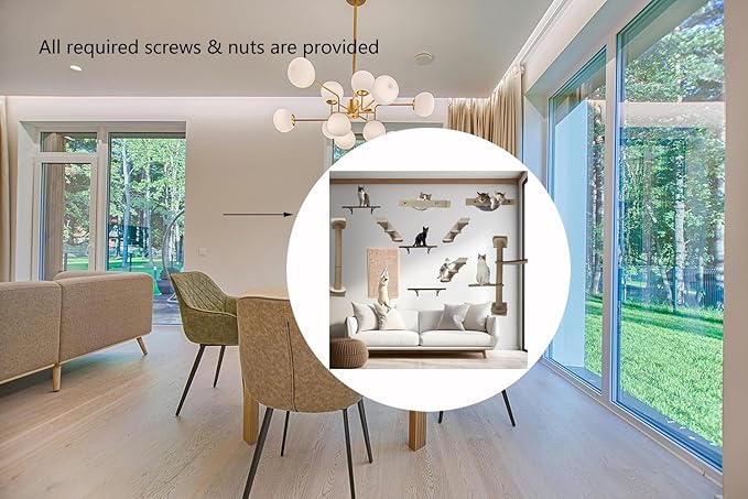 Cat Wall Shelves Furniture - Cat Shelf for Wall - Cat Tree Wall Climber Climbing Wall Mounted Furniture - Cat Jungle Gym for Indoor