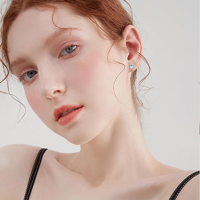 925 Sterling Silver Cat Earrings Cute Animal Kitten Stud Earrings cat Jewelry Gifts for Women Girls Hypoallergenic Earrings for Sensitive Ears