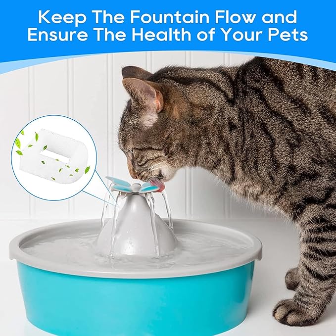 18PCS Cat Water Fountain Filters for Petsafe Water Fountain, for Drinkwell Pet Fountain Filters, Replacement Foam Filters for Drinkwell 360 Pet Fountain Seaside Pagoda 1/2 Gallon Fountains