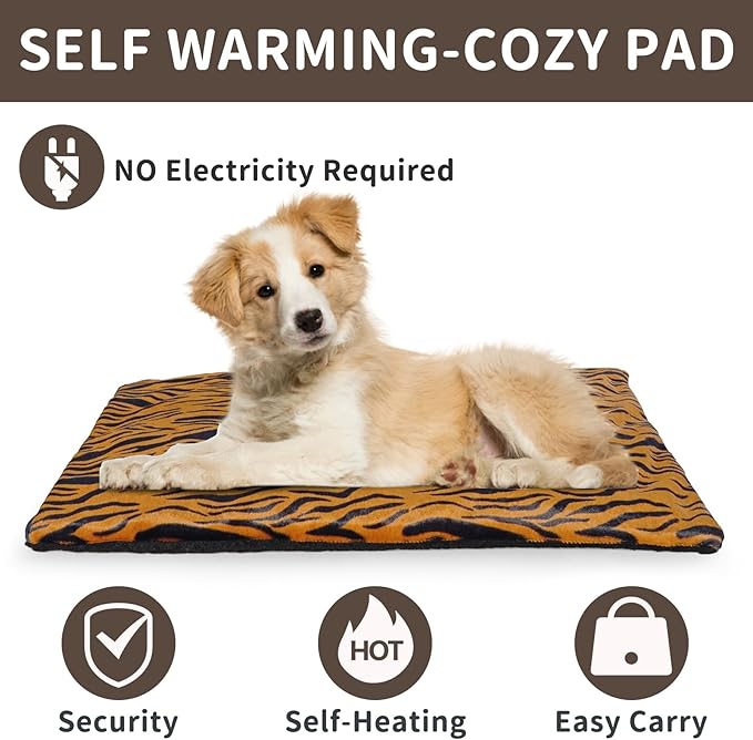 Self-Warming Cat Bed Indoor/Outdoor Super Soft Self Heating Pet Mat Washable Thermal Pad for Cat & Dog