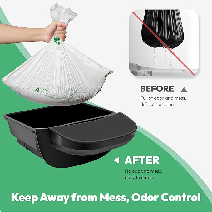 100 Pcs Waste Bags Liners, Compatible with Litter Robot 4 & 3, Leak-Proof Replacement Waste Bags, Heavy Duty Cat Litter Trash Bags, Waterproof Litter Bags, 26.4" x 21.9"