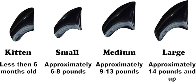6 Month Supply Soft Nail Caps for Cats Black Large - Extra Adhesives