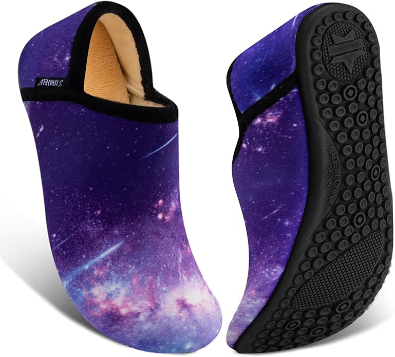 ATHMILE House Slippers for Women Men Indoor Barefoot Slippers Socks Furry Slip on House Shoes Cozy Comfy Slippers for Home Bedroom Travel Yoga