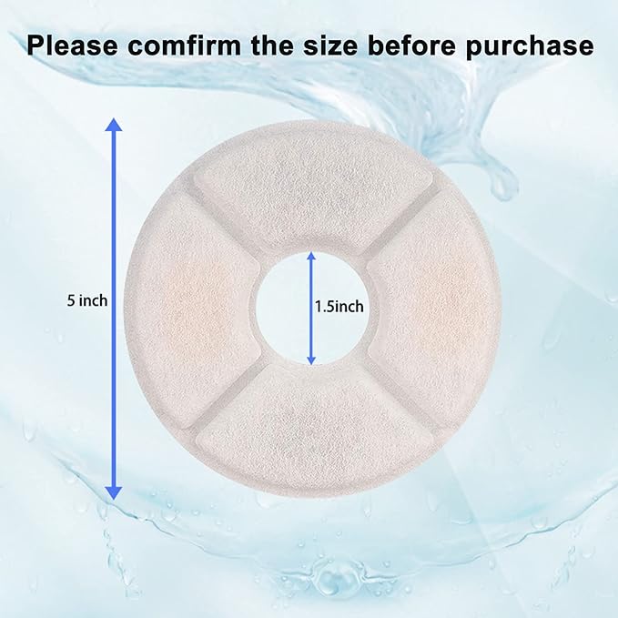 12/16 Pack Cat Water Fountain Filters, Cirfifth Triple Filtration System Pet Cat Fountain Filter Replacement for 84oz/2.5L Automatic Cat Fountain (4 Pack)
