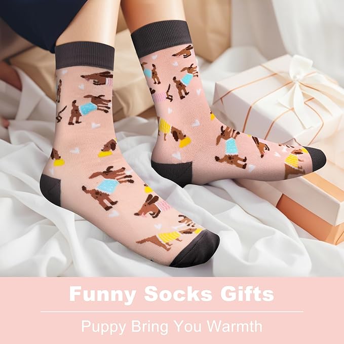 AGRIMONY Funny Cat Dog Socks for Women Teen Girls-Animal Novelty Cute Socks-Mothers Day Cat Dog Mom Gifts Stocking Stuffers