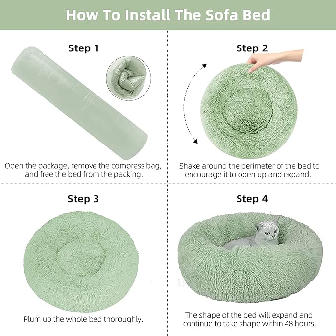 Nisrada Cat Beds for Indoor Cats,20 Inch Dog Bed for Small Melium Large Dogs, Washable-Round Pet Bed for Puppy and Kitten with Slip-Resistant Bottom