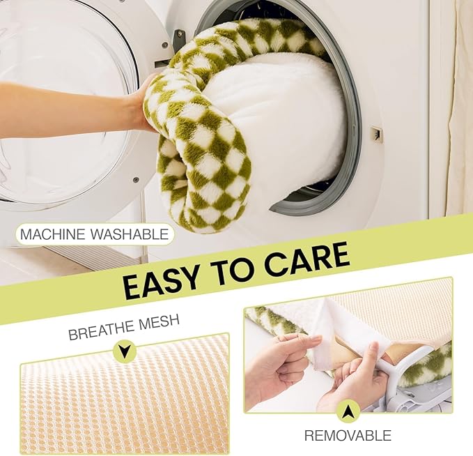 Mewoo Cat Window Perch, Cordless Cat Window Hammock with 4 Strong Suction Cups, Embeded Cat Hammock for Window, Steel Frame and Removable Soft Cover (Green, Medium)